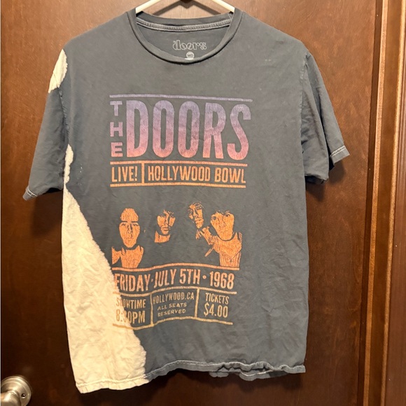 The Doors Tops - The Doors Graphic Tee - Gray and Cream